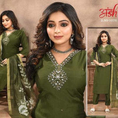 RUSH - Roman Silk Hand Work Kurti with Bottom and Dupatta
