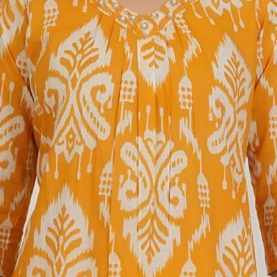 Cotton Visscose Prinetd Kurti with Pant and Dupatta