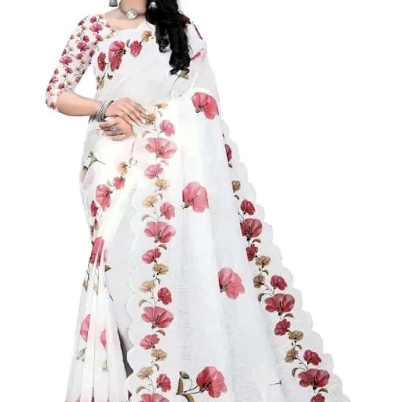 RADHIA - Soft Lichi Silk Saree with Blouse