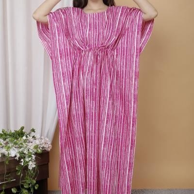 Martini - Cotton Stripe Printed Long Kaftan