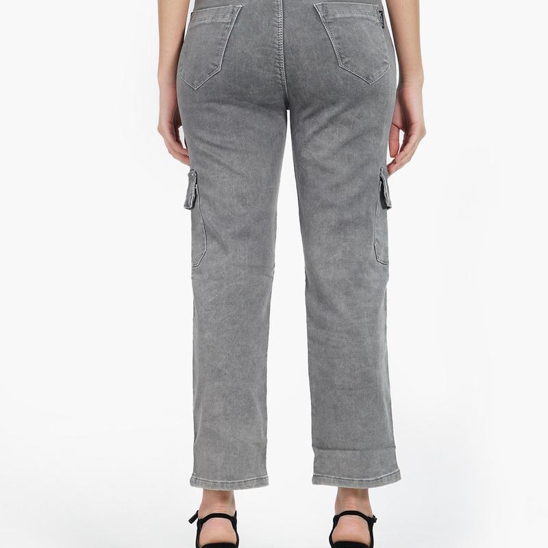 Mou - Womens Denim Cargo Jeans