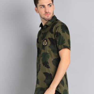 Radha - Cotton Blend Floral Printed Men's Half Sleeve Shirt