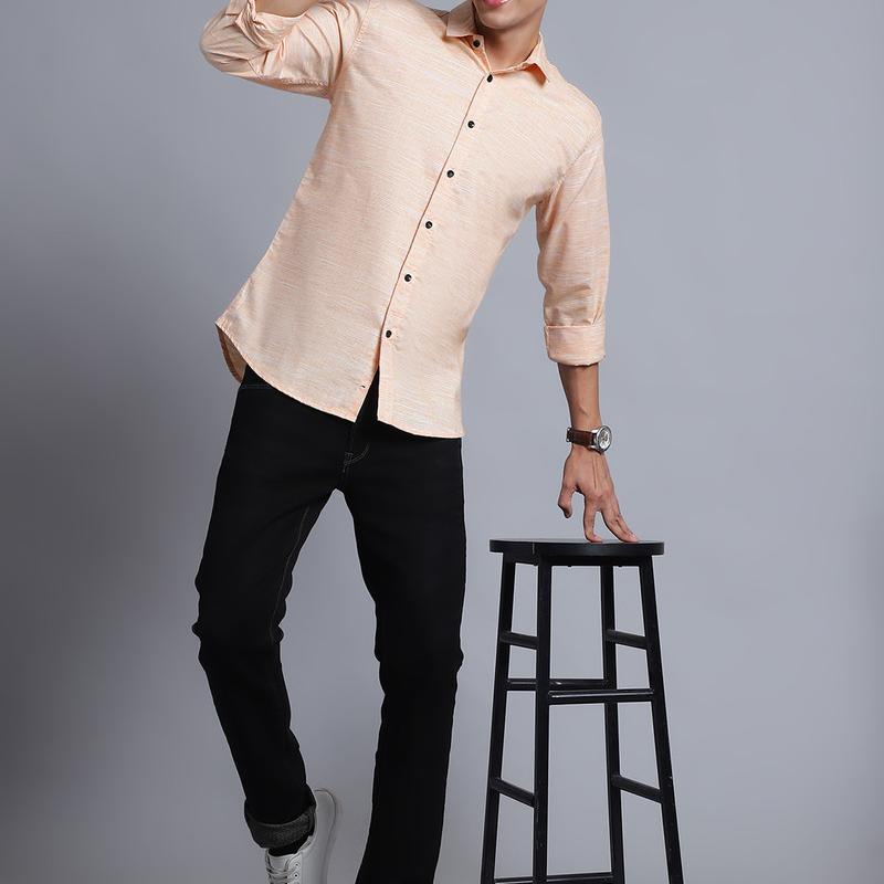 Radha - Casual Stylish Cotton Blend Solid Shirt For Men