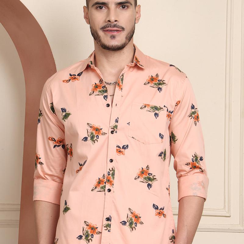 Radha - Cotton Floral Print Shirt for Men