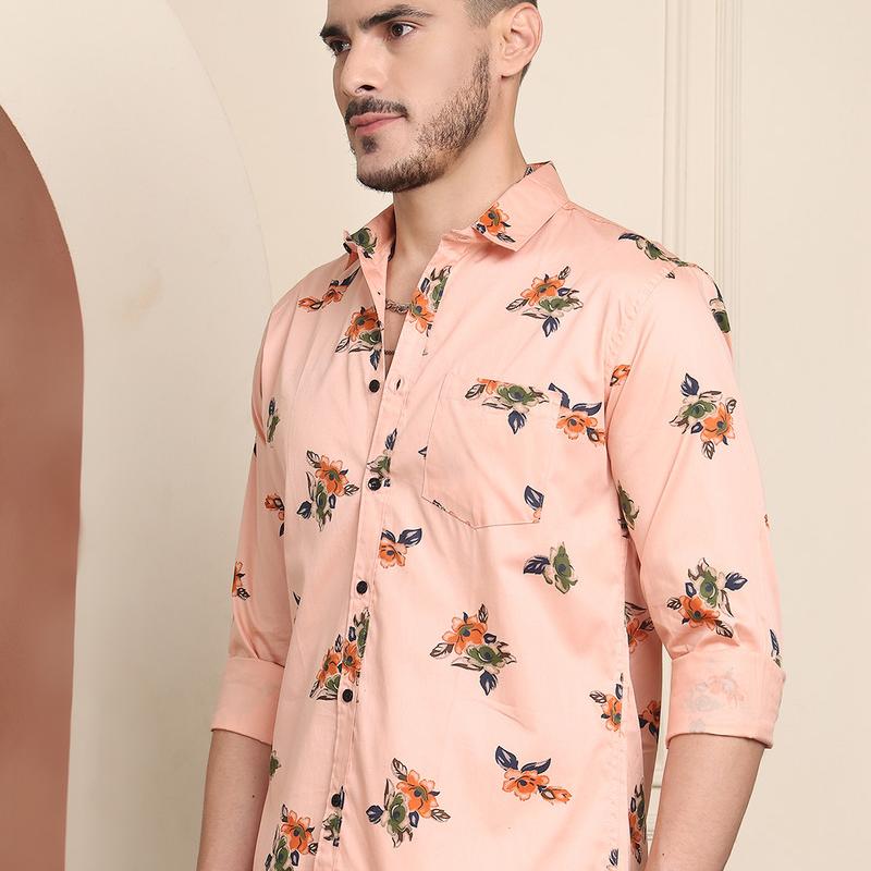 Radha - Cotton Floral Print Shirt for Men
