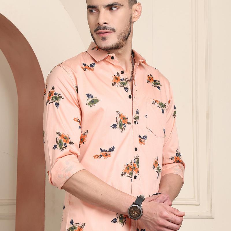 Radha - Cotton Floral Print Shirt for Men