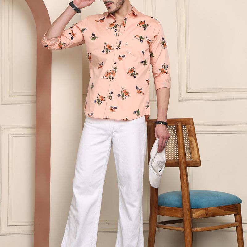 Radha - Cotton Floral Print Shirt for Men