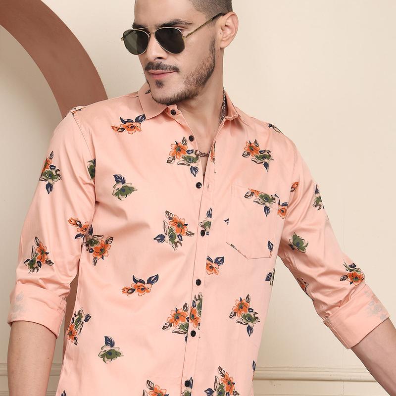 Radha - Cotton Floral Print Shirt for Men