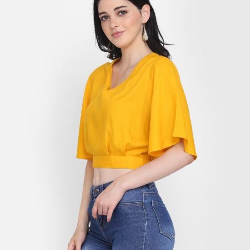 Radha - Rayon Western Solid Women Top