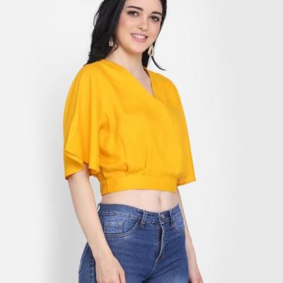 Radha - Rayon Western Solid Women Top