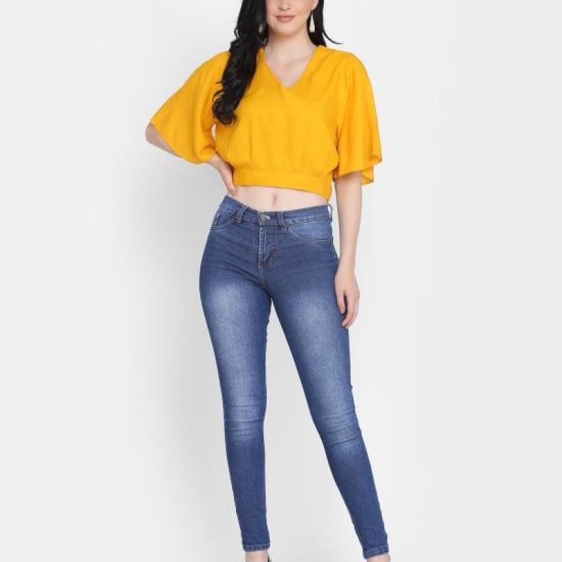 Radha - Rayon Western Solid Women Top