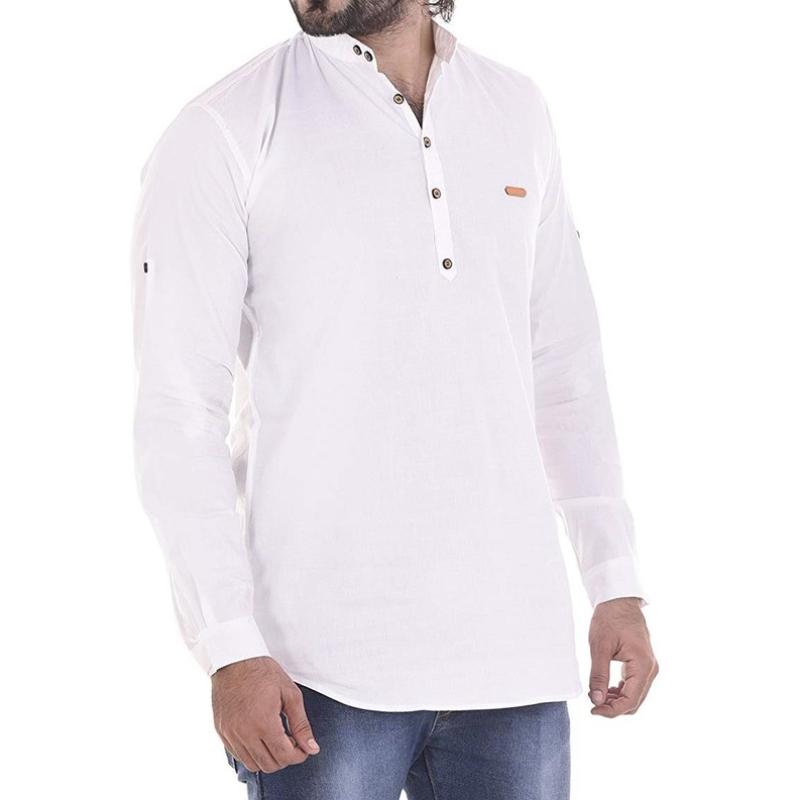 Moni - Cotton Solid Men's Short Kurta