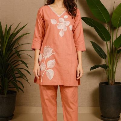 RUSH - Vertical Silk Hand Work Kurti with Bottom (Co-Ord)